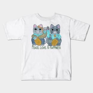 Peace love & happiness Kids T-Shirt